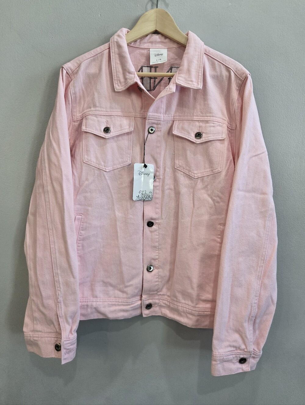 Disney Cakeworthy Pink Minnie Mouse Sailor Denim Jacket Adult Size Large - Picture 2 of 9